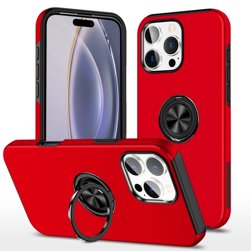 

For iPhone 16 Pro Magnetic Ring Holder Phone Case(Red)