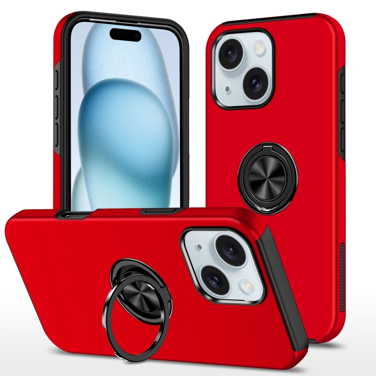 

For iPhone 15 Plus Magnetic Ring Holder Phone Case(Red)