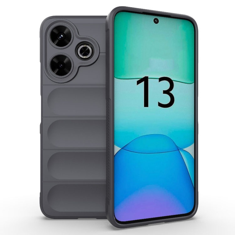 

For Redmi 13 4G Global Magic Shield TPU + Flannel Phone Case(Dark Grey)