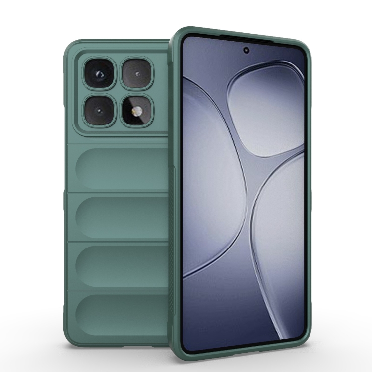 

For Redmi K70 Ultra Global Magic Shield TPU + Flannel Phone Case(Dark Green)