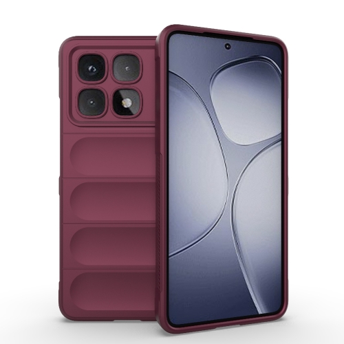 

For Redmi K70 Ultra Global Magic Shield TPU + Flannel Phone Case(Wine Red)