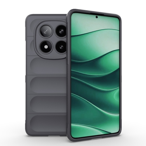 

For Redmi Note 14 Pro 5G Magic Shield TPU + Flannel Phone Case(Dark Grey)