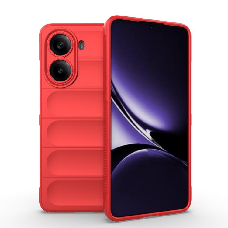 

For Redmi Turbo 4 Magic Shield TPU + Flannel Phone Case(Red)