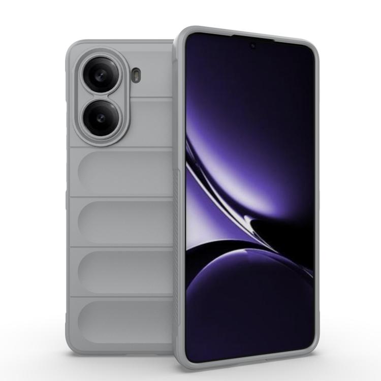 

For Redmi Turbo 4 Magic Shield TPU + Flannel Phone Case(Grey)