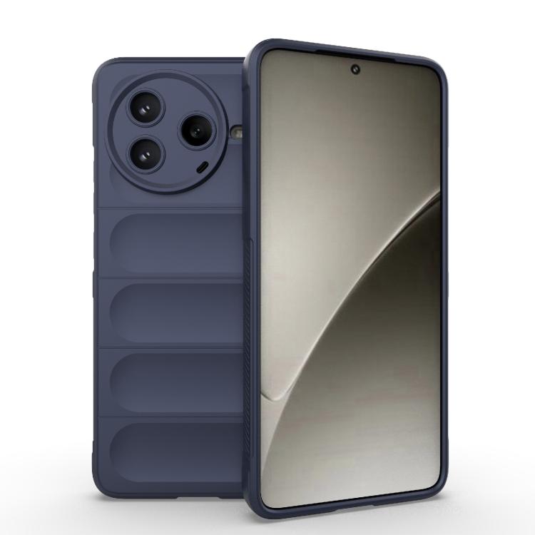 

For Redmi K80 5G / Xiaomi Poco F7 Pro Magic Shield TPU + Flannel Phone Case(Dark Blue)