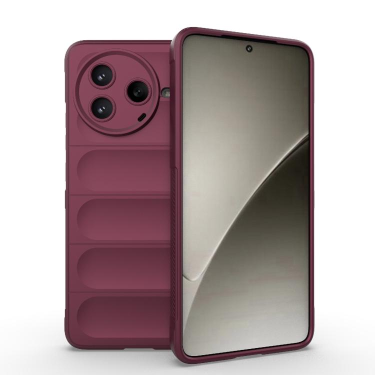 

For Redmi K80 5G / Xiaomi Poco F7 Pro Magic Shield TPU + Flannel Phone Case(Wine Red)