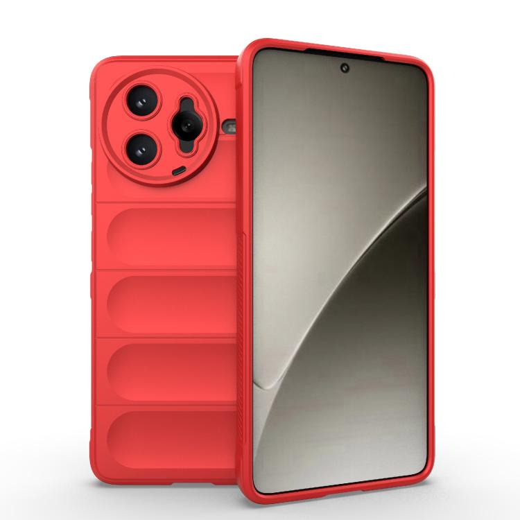 

For Redmi K80 Pro 5G Magic Shield TPU + Flannel Phone Case(Red)