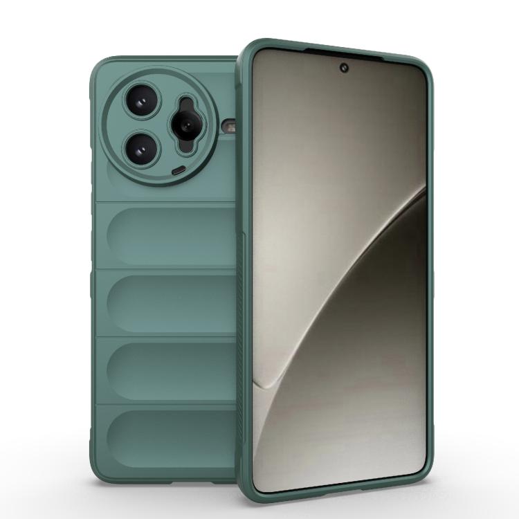 

For Redmi K80 Pro 5G Magic Shield TPU + Flannel Phone Case(Dark Green)