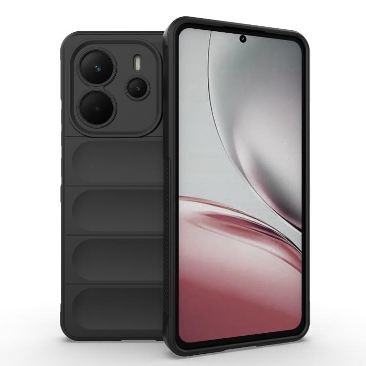 

For Redmi Note 14 4G 164.84mm EU Magic Shield TPU + Flannel Phone Case(Black)