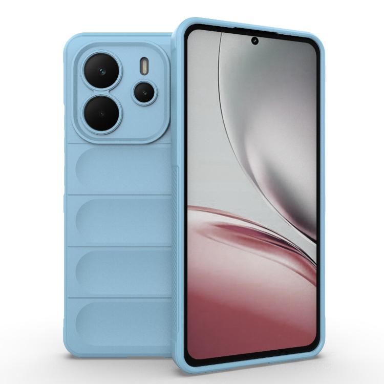 

For Redmi Note 14 4G 164.84mm EU Magic Shield TPU + Flannel Phone Case(Light Blue)