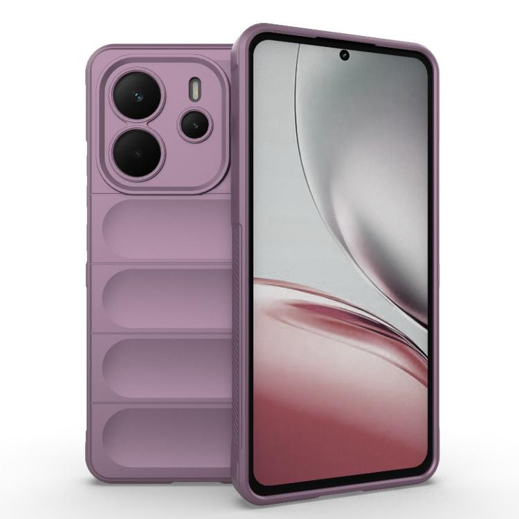 

For Redmi Note 14 4G 164.84mm EU Magic Shield TPU + Flannel Phone Case(Purple)