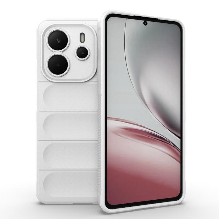 

For Redmi Note 14 4G 164.84mm EU Magic Shield TPU + Flannel Phone Case(White)
