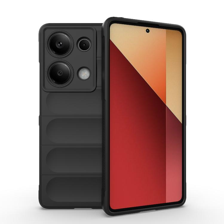 

For Redmi Note 14S 4G Global Magic Shield TPU + Flannel Phone Case(Black)