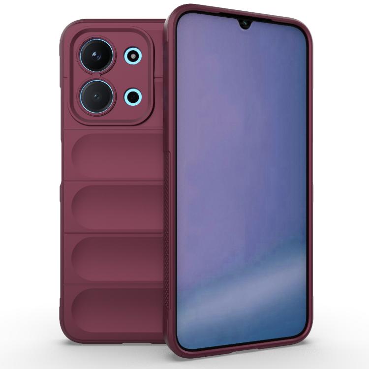 

For Redmi 15C 5G / 4G Global 171mm Magic Shield TPU + Flannel Phone Case(Wine Red)