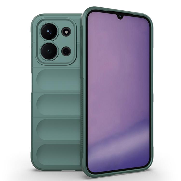 

For Redmi 15C 5G / 4G EU 173mm Magic Shield TPU + Flannel Phone Case(Dark Green)