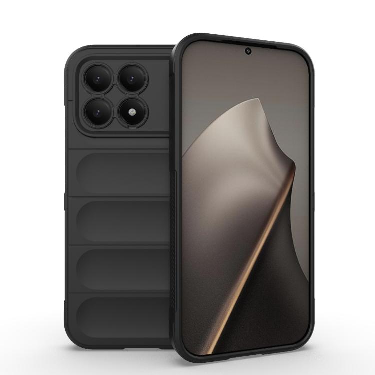 

For Redmi K90/Poco F8 Pro Magic Shield TPU + Flannel Phone Case(Black)