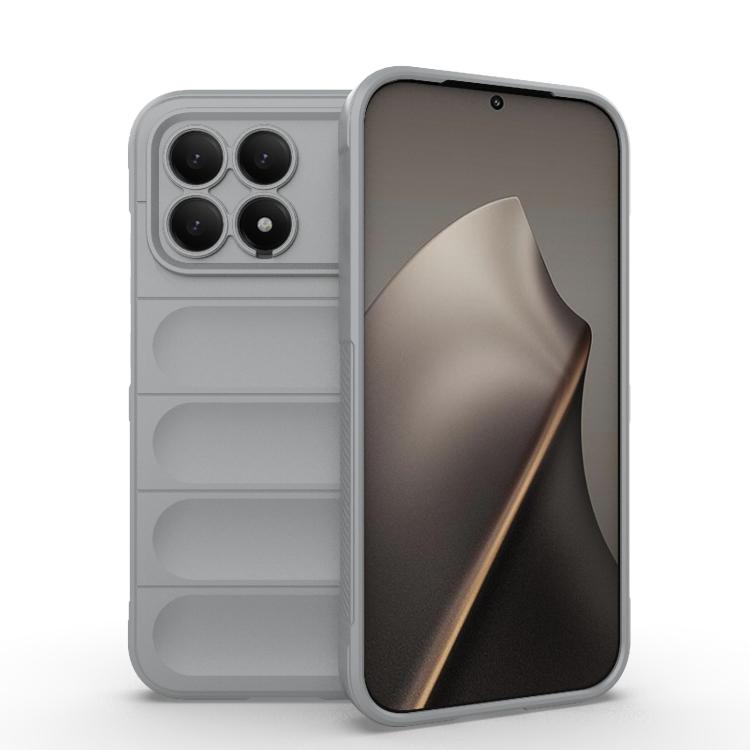 

For Redmi K90/Poco F8 Pro Magic Shield TPU + Flannel Phone Case(Grey)