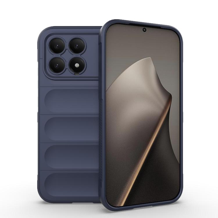 

For Redmi K90/Poco F8 Pro Magic Shield TPU + Flannel Phone Case(Dark Blue)