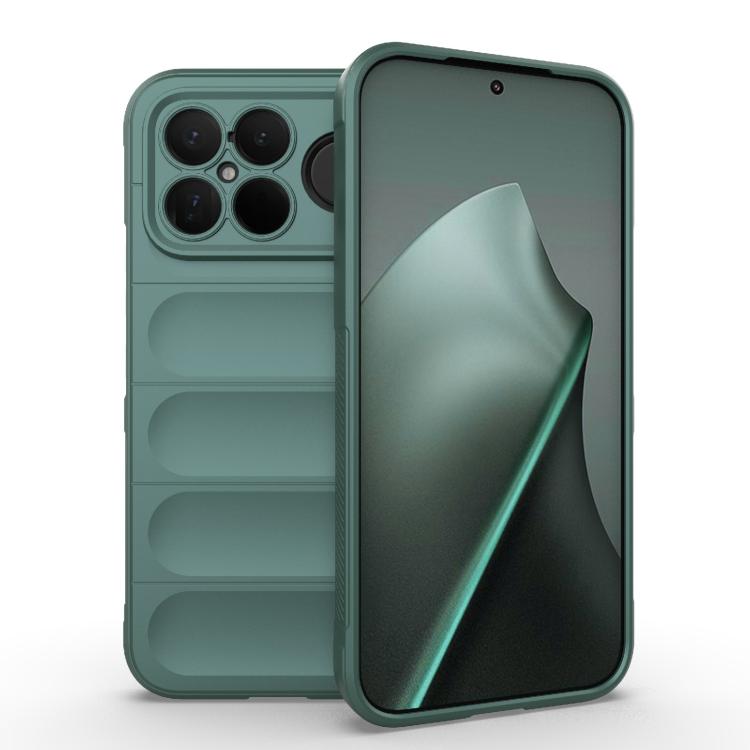 

For Redmi K90 Pro Max/Poco F8 Ultra Magic Shield TPU + Flannel Phone Case(Dark Green)