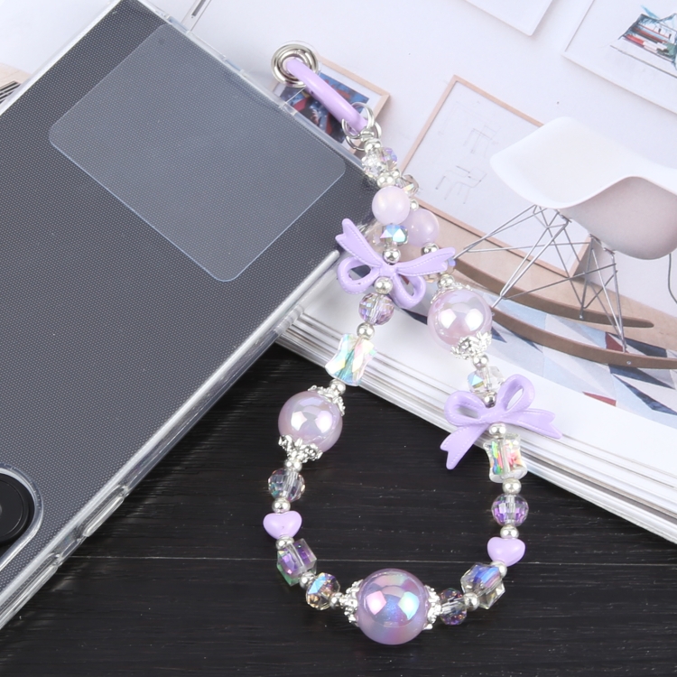 

Mobile Phone Anti-lost Luminous Bead Chain Short Lanyard(Purple)