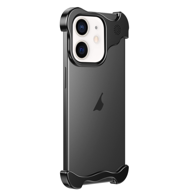 

For iPhone 12 Aromatherapy Alloy Frameless Phone Case(Black)