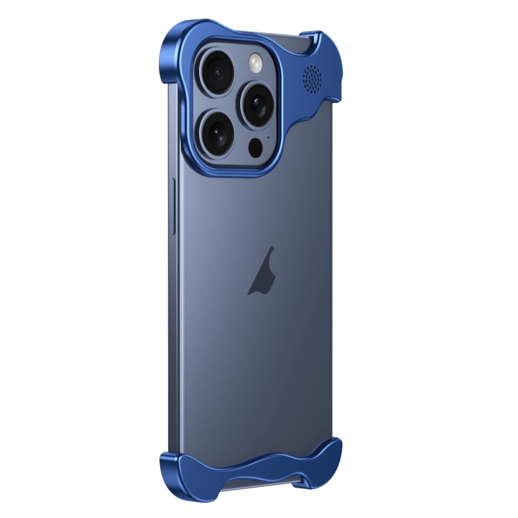 

For iPhone 13 Pro Max Aromatherapy Alloy Frameless Phone Case(Blue)