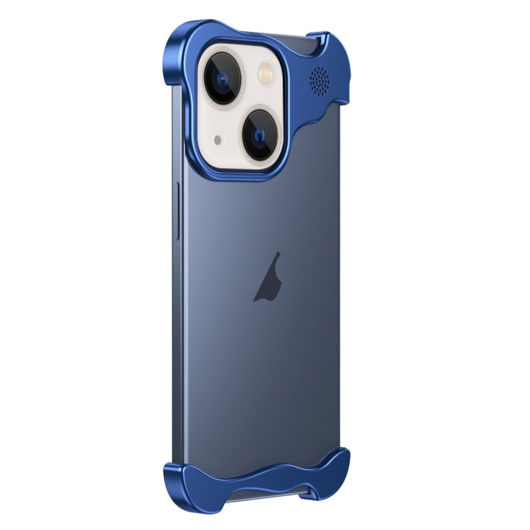 

For iPhone 14 Aromatherapy Alloy Frameless Phone Case(Blue)