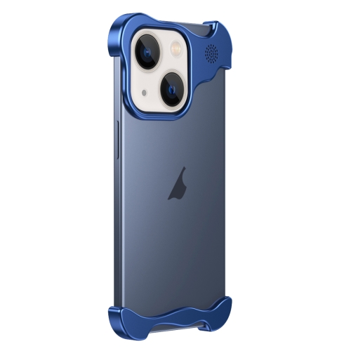 

For iPhone 14 Plus Aromatherapy Alloy Frameless Phone Case(Blue)