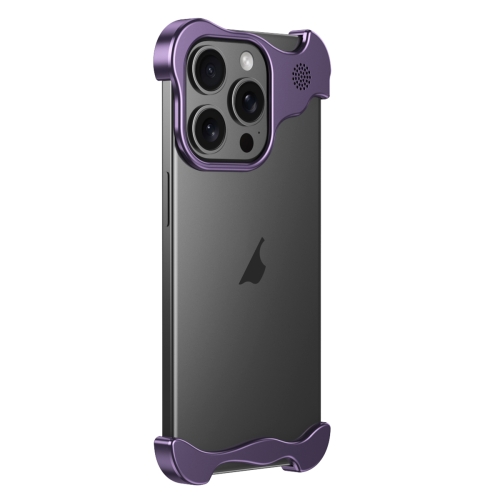 

For iPhone 14 Pro Max Aromatherapy Alloy Frameless Phone Case(Purple)