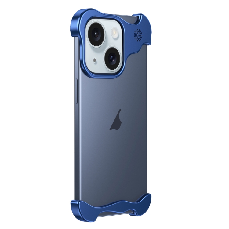 

For iPhone 15 Aromatherapy Alloy Frameless Phone Case(Blue)
