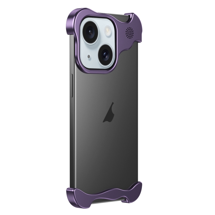

For iPhone 15 Plus Aromatherapy Alloy Frameless Phone Case(Purple)