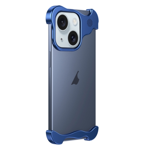 

For iPhone 15 Plus Aromatherapy Alloy Frameless Phone Case(Blue)