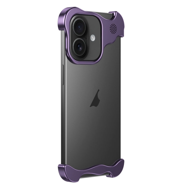 

For iPhone 16 Aromatherapy Alloy Frameless Phone Case(Purple)