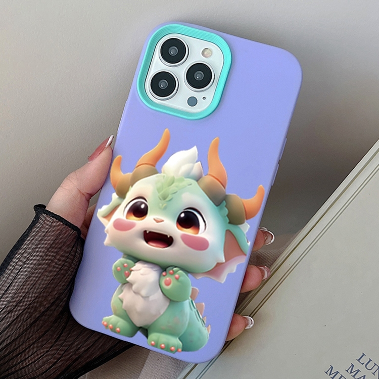 

For iPhone 14 Pro Loong Baby PC Hybrid TPU Phone Case(Purple)