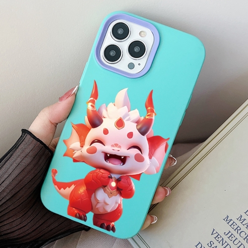 

For iPhone 14 Pro Max Loong Baby PC Hybrid TPU Phone Case(Sky Cyan)