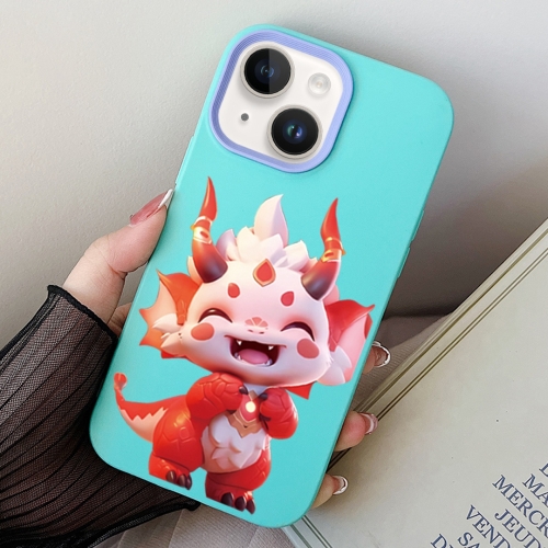 

For iPhone 13 Loong Baby PC Hybrid TPU Phone Case(Sky Cyan)