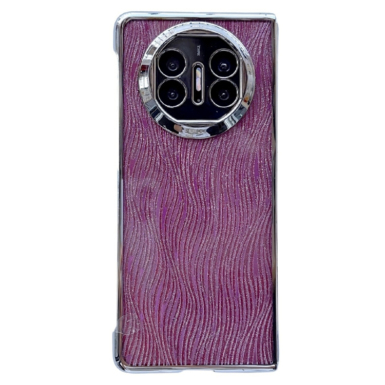 

For Huawei Mate X3 / X5 PC Side Buckle+Ripples Glitter Paper Full Coverage Phone Case(Red)
