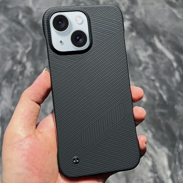 

For iPhone 15 Carbon Fiber Frameless Cooling Phone Case(Black)