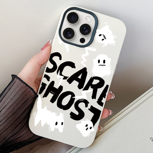 

For iPhone 14 Pro Scared Ghost PC Hybrid TPU Phone Case(White)