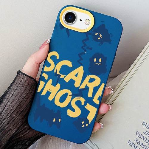 

For iPhone 7 / 8 / SE 2022 Scared Ghost PC Hybrid TPU Phone Case(Royal Blue)