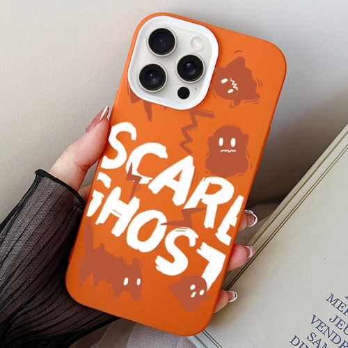 

For iPhone 13 Pro Max Scared Ghost PC Hybrid TPU Phone Case(Orange)