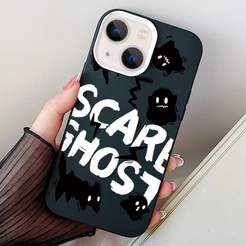 

For iPhone 13 mini Scared Ghost PC Hybrid TPU Phone Case(Black)