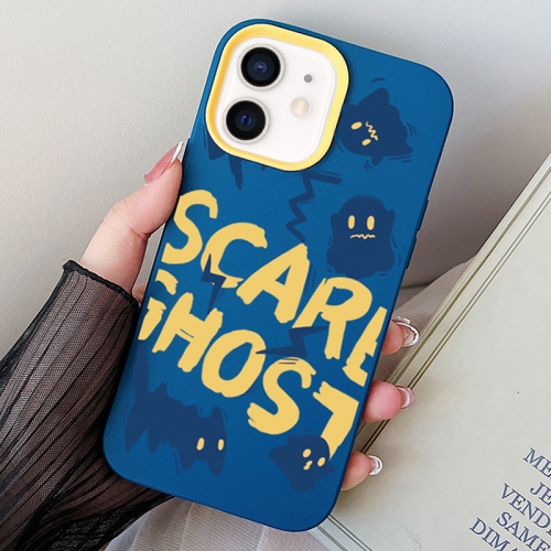 

For iPhone 12 mini Scared Ghost PC Hybrid TPU Phone Case(Royal Blue)