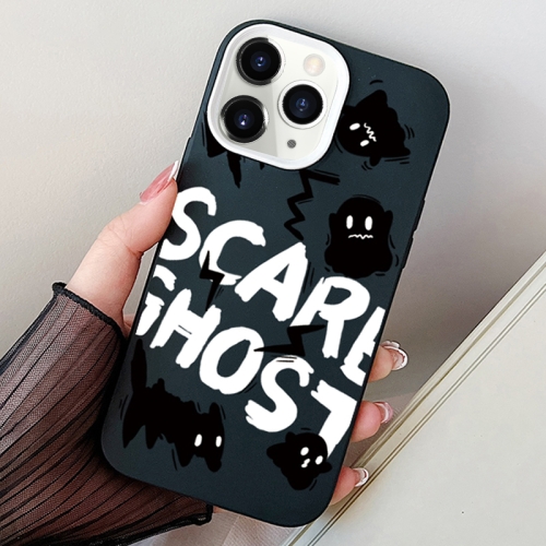 

For iPhone 11 Pro Max Scared Ghost PC Hybrid TPU Phone Case(Black)