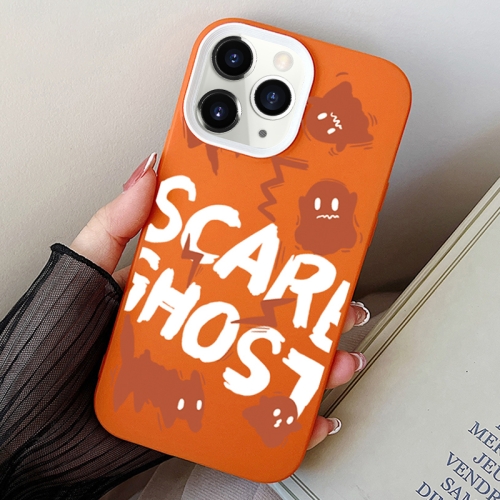 

For iPhone 11 Pro Scared Ghost PC Hybrid TPU Phone Case(Orange)