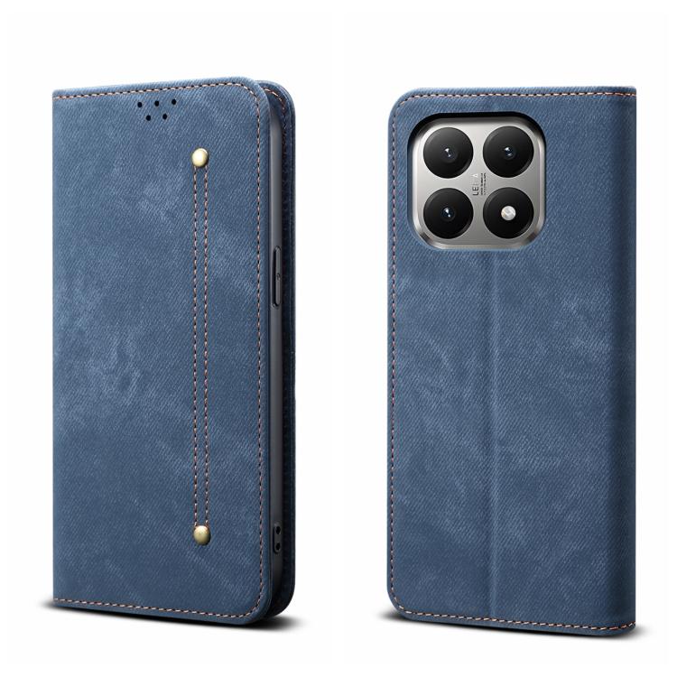 

For Xiaomi 15T 5G Denim Texture Casual Style Horizontal Flip Leather Case(Blue)
