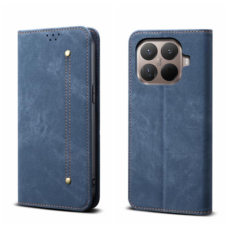 

For Xiaomi 15T Pro 5G Denim Texture Casual Style Horizontal Flip Leather Case(Blue)