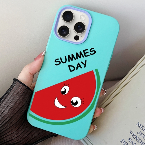 

For iPhone 15 Pro Watermelon PC Hybrid TPU Phone Case(Sky Cyan)