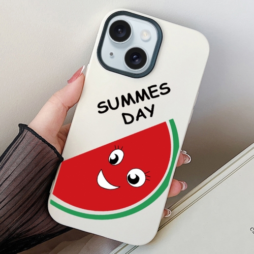 

For iPhone 15 Plus Watermelon PC Hybrid TPU Phone Case(White)