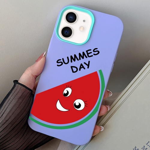 

For iPhone 12 mini Watermelon PC Hybrid TPU Phone Case(Purple)